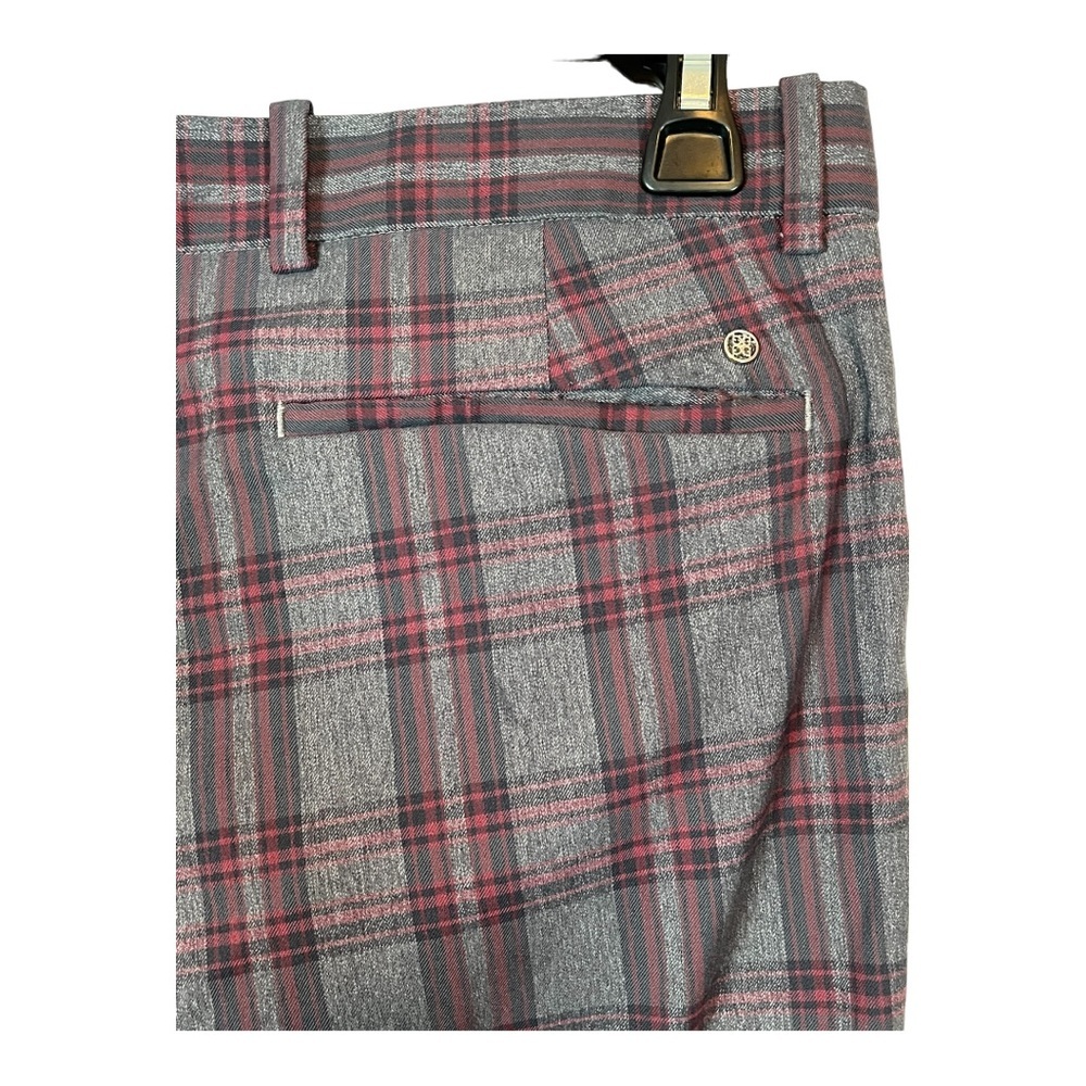 G/FORE MEN'S GOLF PANTS GRAY RED PLAID POCKETS PERFORMANCE SIZE 32/32 - Picture 5 of 9